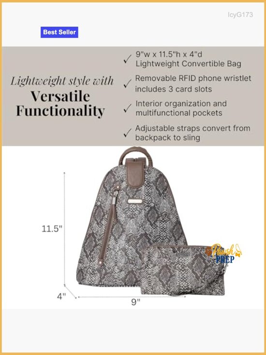Lightweight Water-Resistant Convertible Backpack with RFID Wristlet main image 6